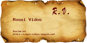 Rossi Vidos névjegykártya